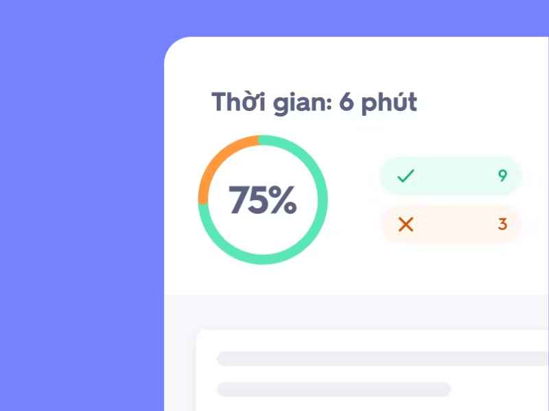 Chế độ Test – Kiểm tra kiến thức sau khi học