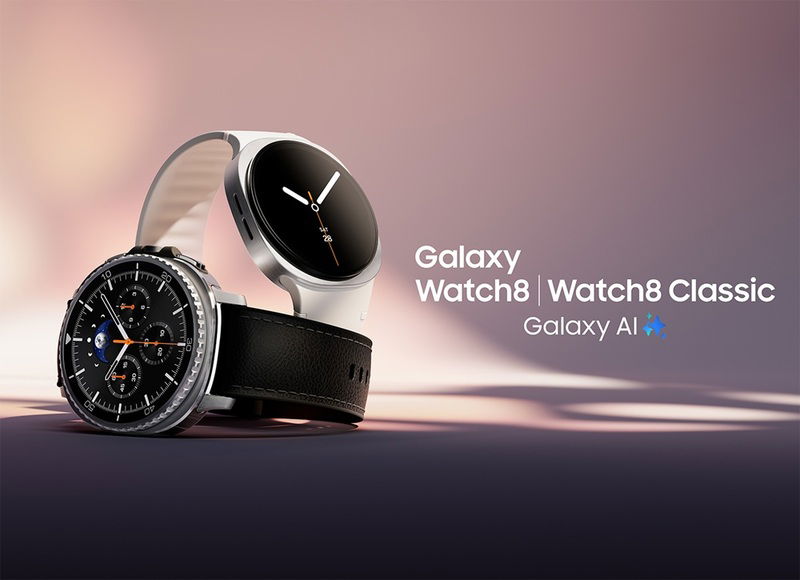 Galaxy Watch tròn Apple Watch vuông cạnh thể hiện rõ sự khác biệt.
