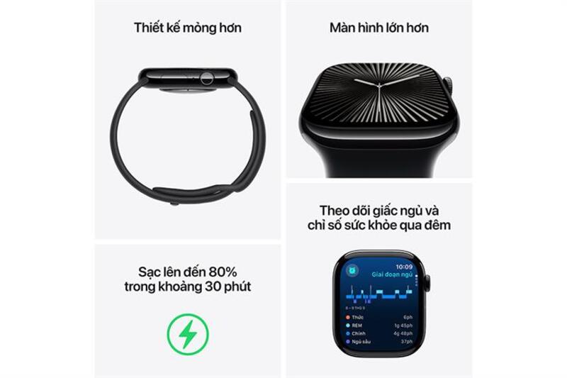 Người chạy bộ với Apple Watch Series 10 theo dõi chế độ sức khỏe.