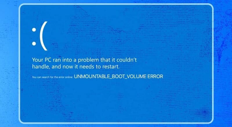 Nguyên nhân gây ra lỗi Unmountable Boot Volume Windows