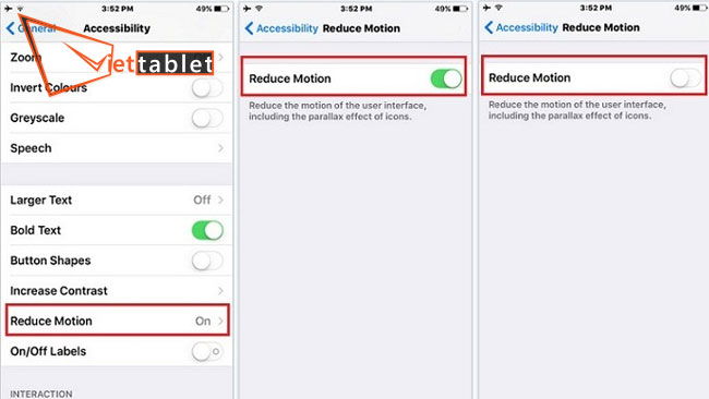sửa lỗi ipad bị chậm reduce motion