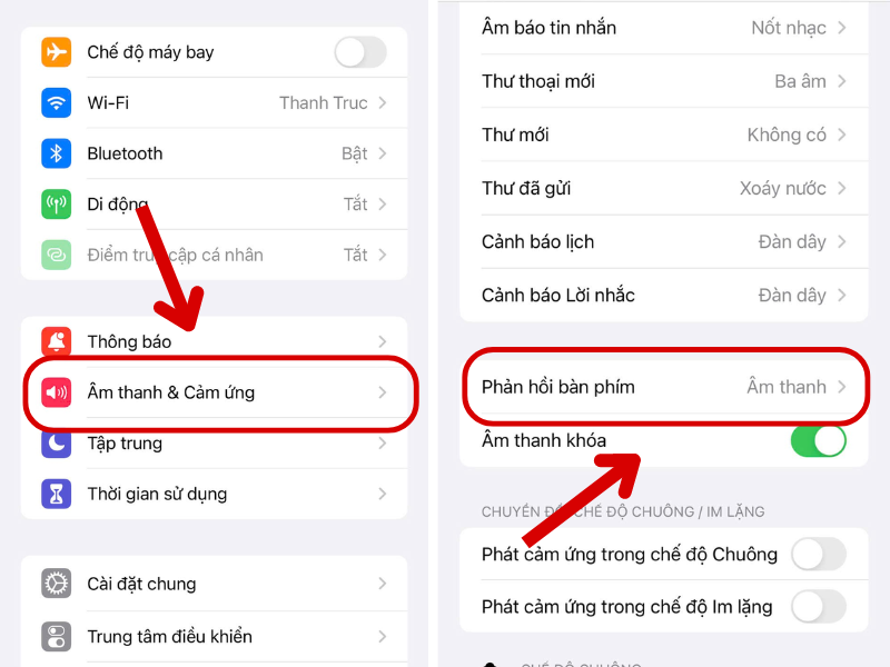 Tắt âm thanh bàn phím trong cài đặt Iphone