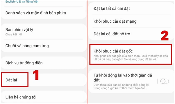 Khôi phục cài đặt gốc