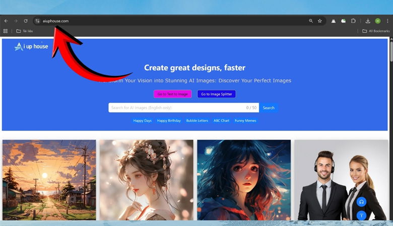 Hướng dẫn cách tìm và tải ảnh AI trên AI Up House