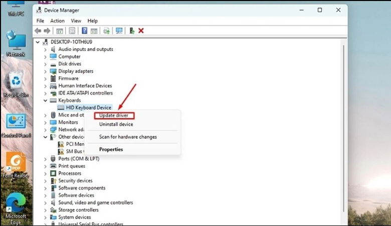 Chọn Update driver