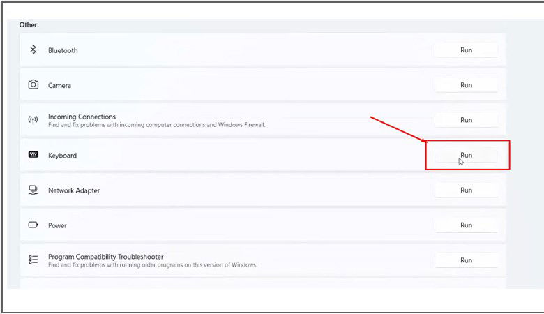 kích hoạt trình khắc phục sự cố Windows 11