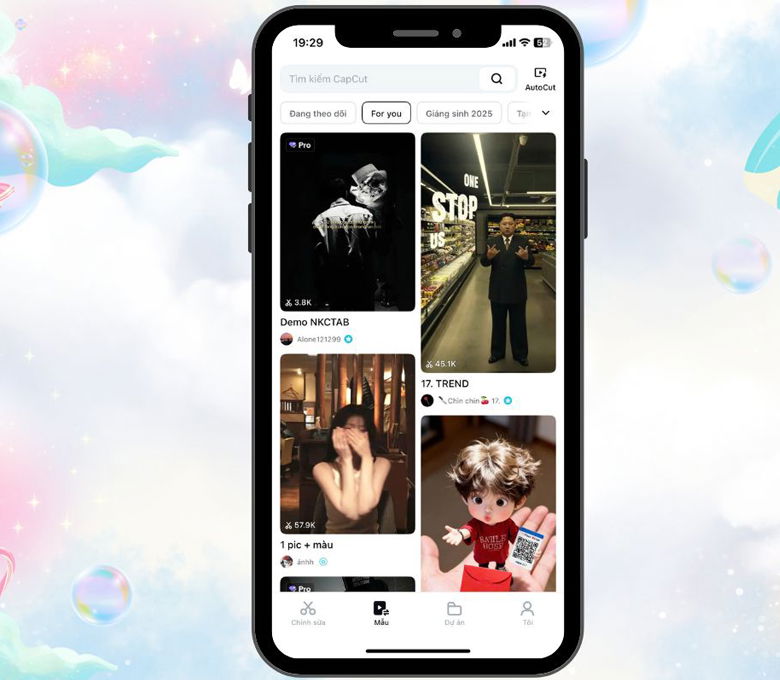 mở ứng dụng CapCut trên điện thoại