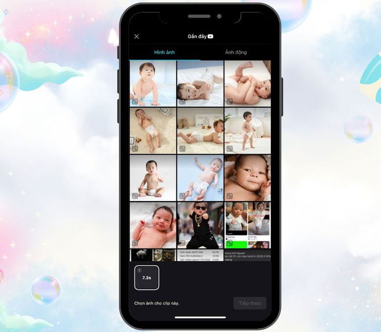 tải lên bức ảnh em bé rõ nét