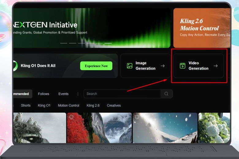 nhấn chọn vào "Video Generation"