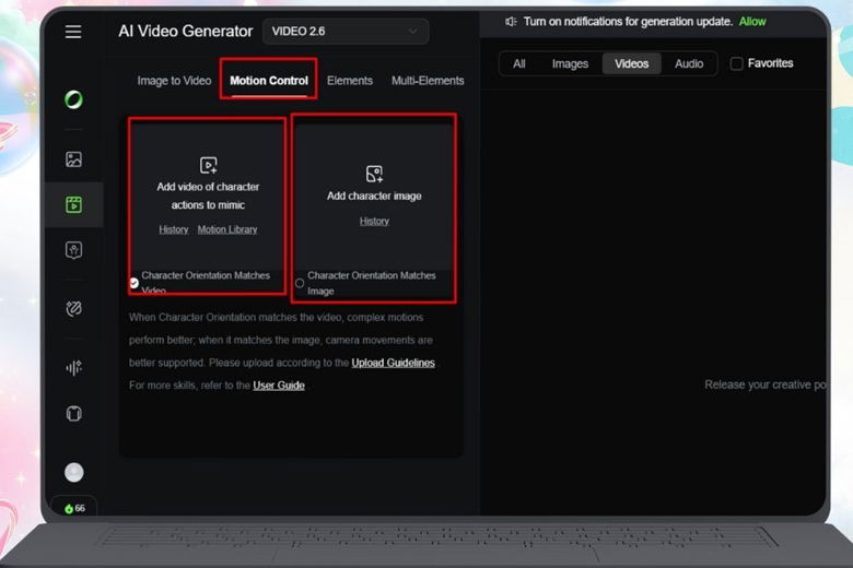 tải hình ảnh em bé và video mẫu lên