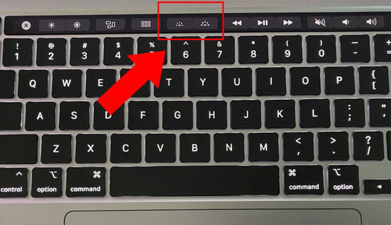 Bật đèn bàn phím trên Touch Bar
