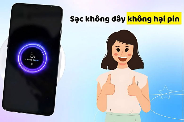 Dùng sạc không dây cho điện thoại có bị chai pin không?