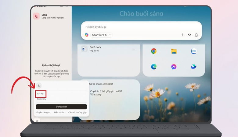 nhấn vào ảnh hồ sơ