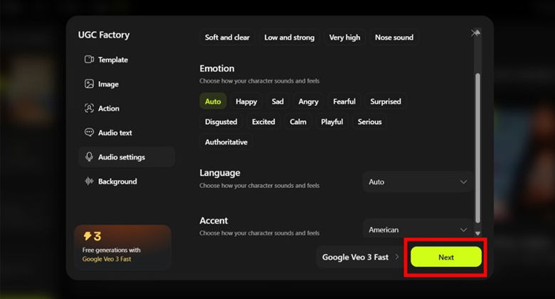nhập văn bản thoại cho avatar