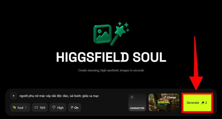Nhấn “Generate” để tạo ảnh