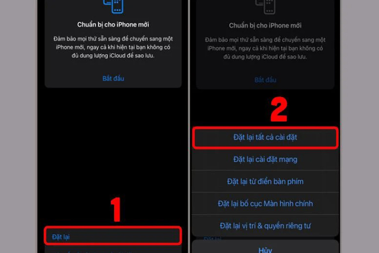 Khởi động lại thiết bị