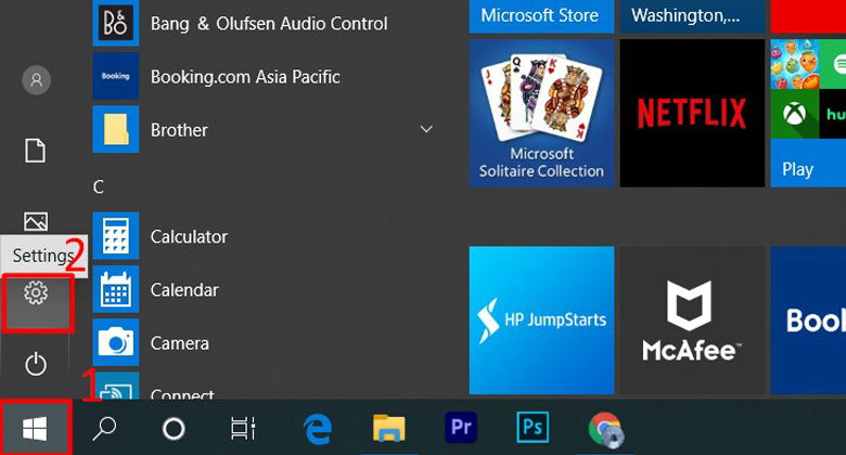 Chọn Settings để cài đặt