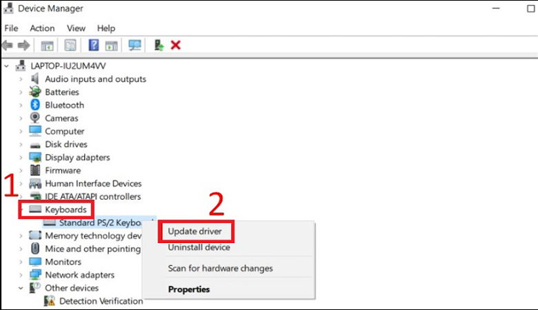 Chọn Update Driver