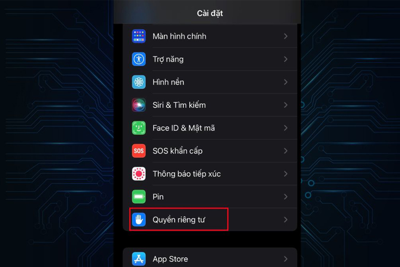 Tìm và chạm vào biểu tượng Cài đặt