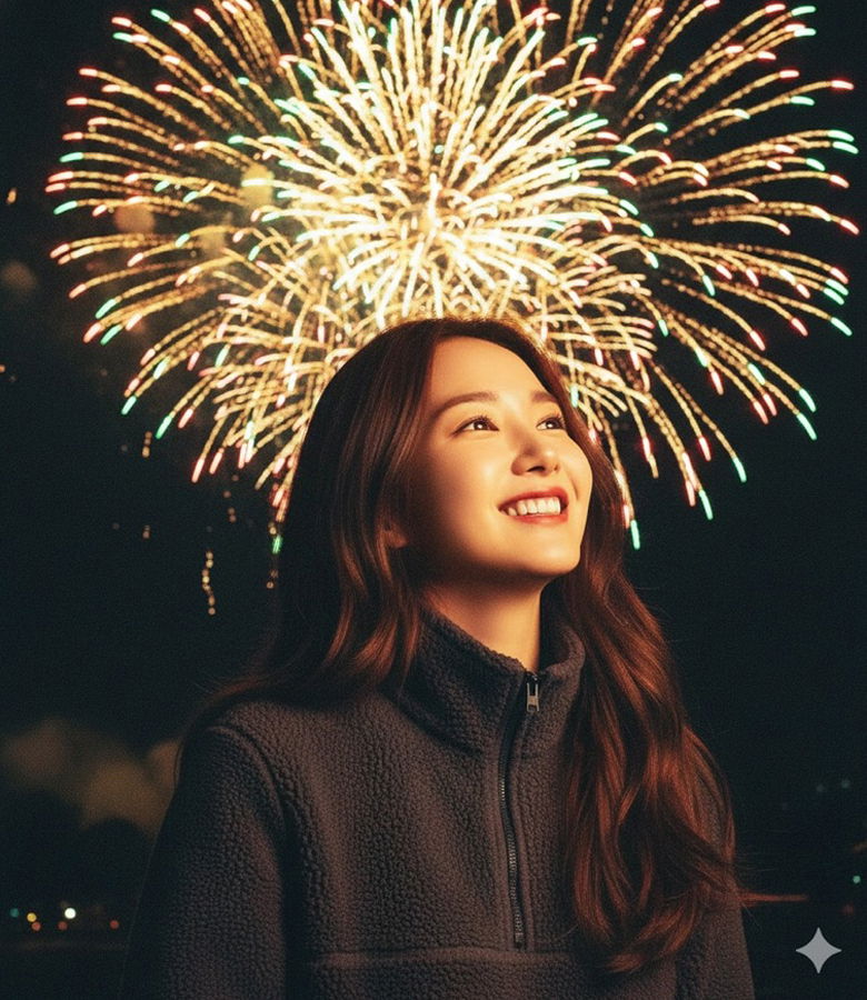 câu lệnh tạo ảnh chân dung selfie pháo bông AI