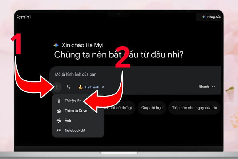 Chọn “Tải tệp lên” để tải ảnh chân dung