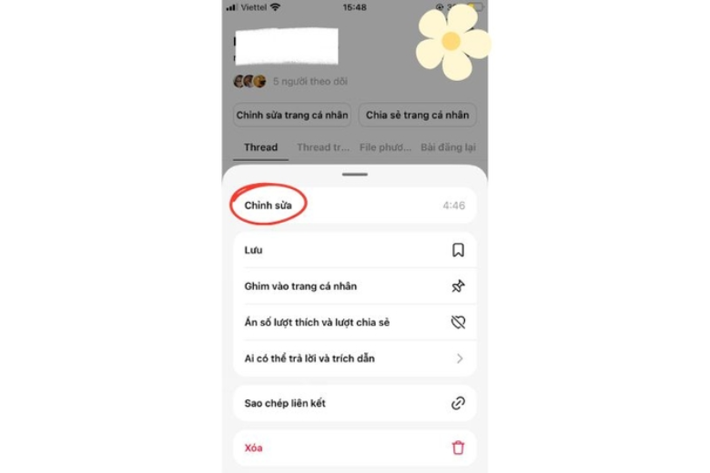 'Chỉnh sửa' (Edit) trong menu