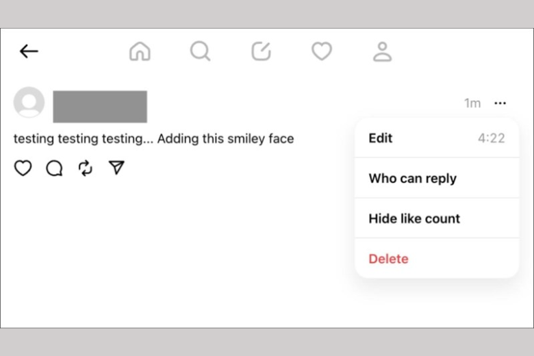 chỉnh sửa bài viết trên Threads có giới hạn thời gian không