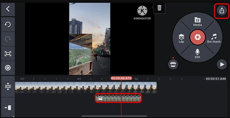 Nhấn biểu tượng mũi tên để xuất video