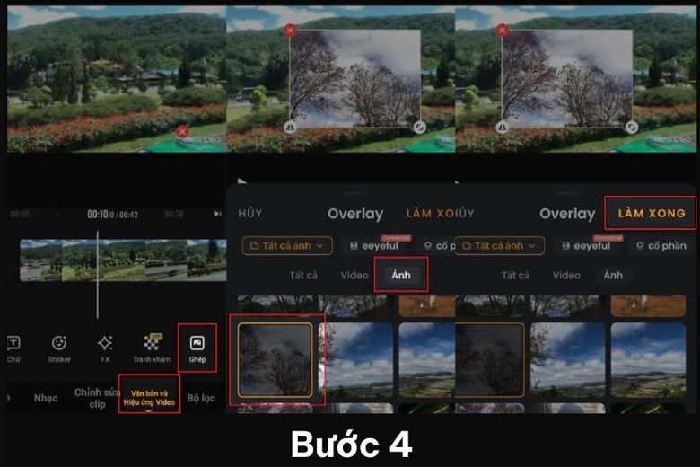 nhấn chọn mục Văn bản và Hiệu ứng video