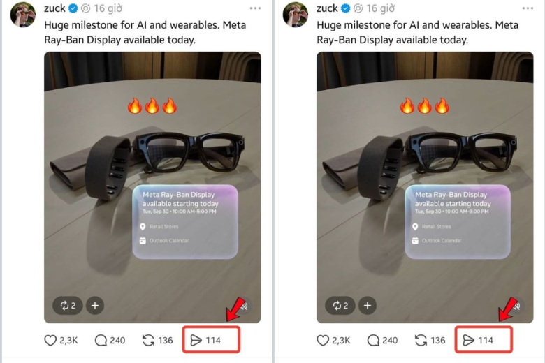 chọn vào biểu tượng chia sẻ