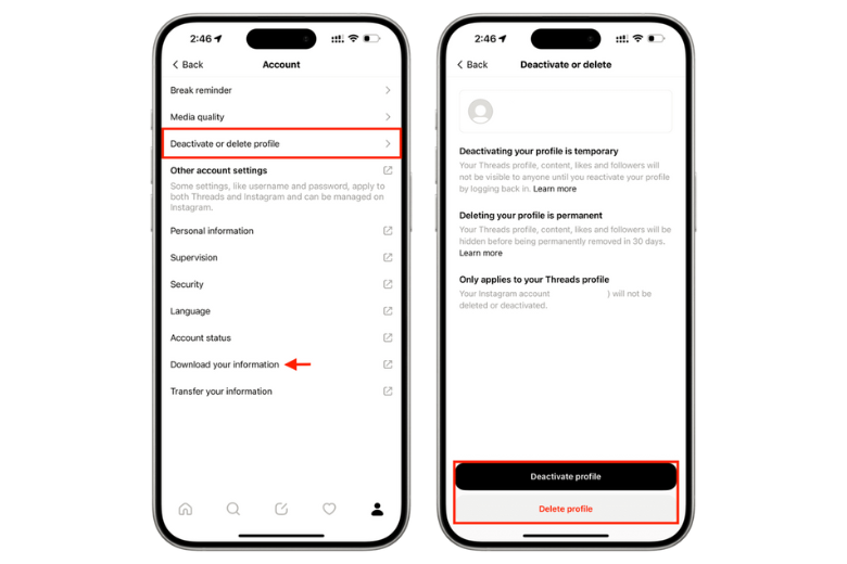 Vô hiệu hóa trang cá nhân