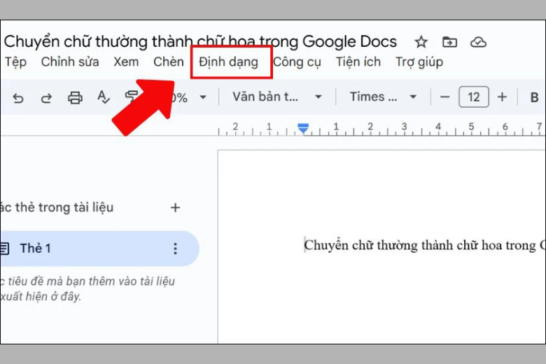 chọn vào dòng “Định dạng”