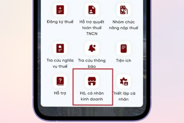 Chọn mục Hộ, cá nhân kinh doanh
