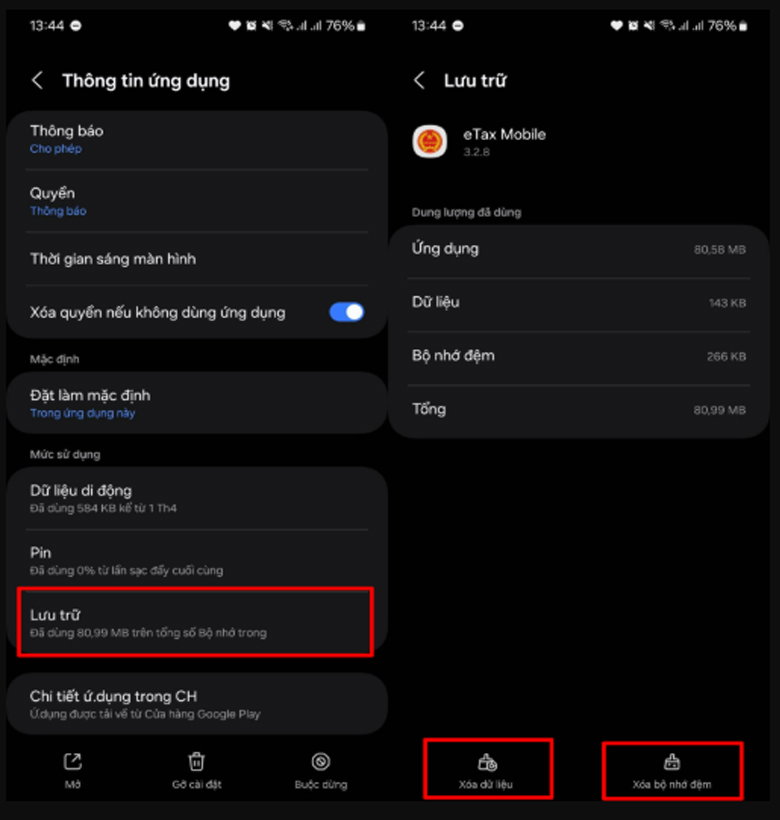 Nhấn vào mục Lưu trữ 