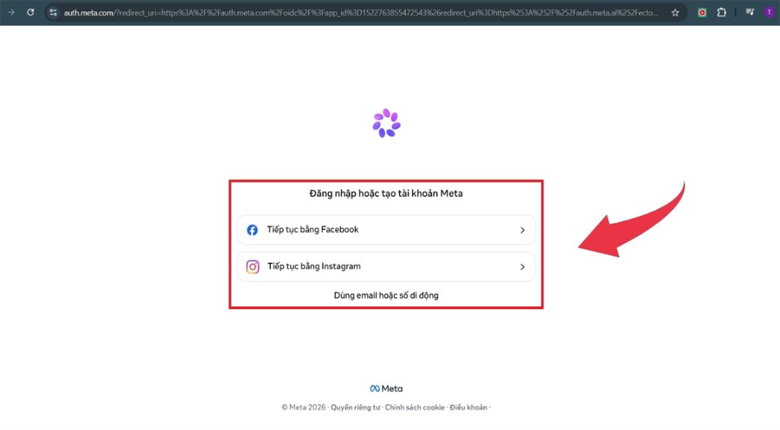 Truy cập Meta AI