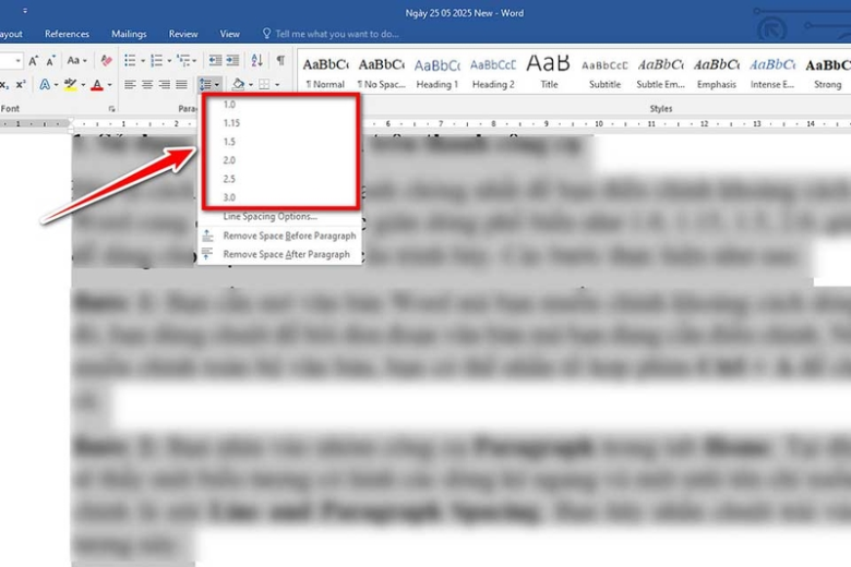 lưu ý khi thay đổi khoảng cách dòng trong Word