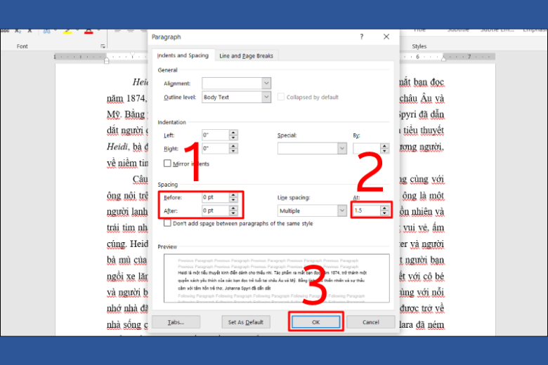 Nhập thông số vào mục Before, After và At
