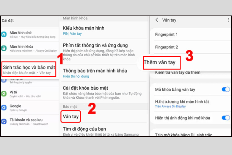 Sử dụng thêm dấu vân tay bổ sung