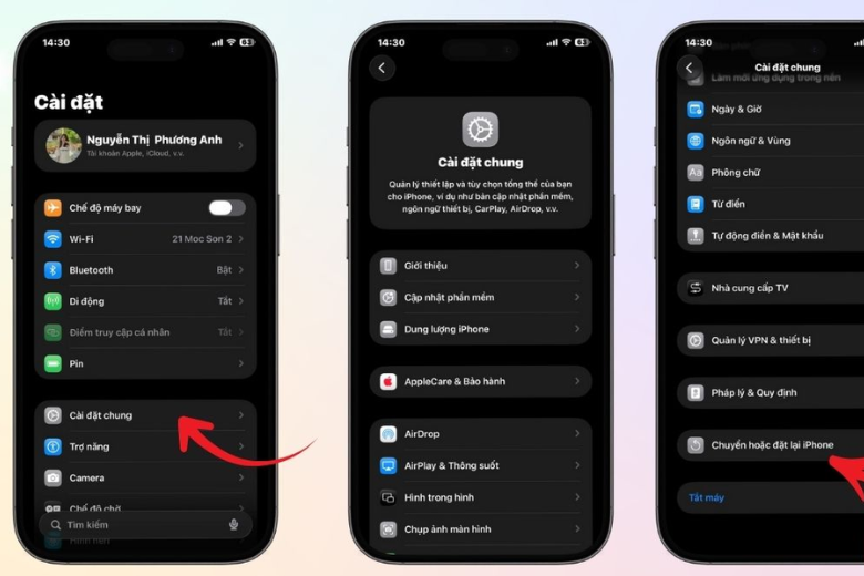 thiết lập lại cài đặt mạng