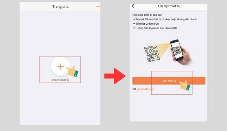 Bạn có thể xem mã QR ở dưới đáy của camera