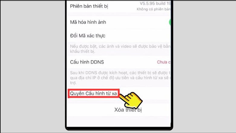 Tìm mục Quyền Cấu hình từ xa trong Cài đặt 
