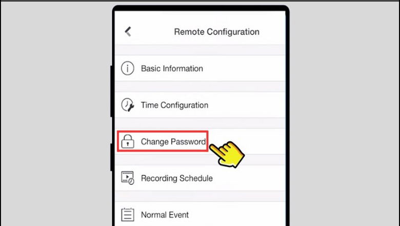 Chọn mục Change Password