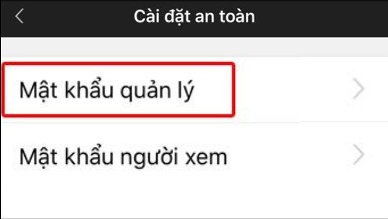 Chọn vào mục Mật khẩu quản lý