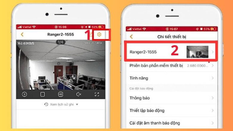 Nhấn vào biểu tượng Cài đặt