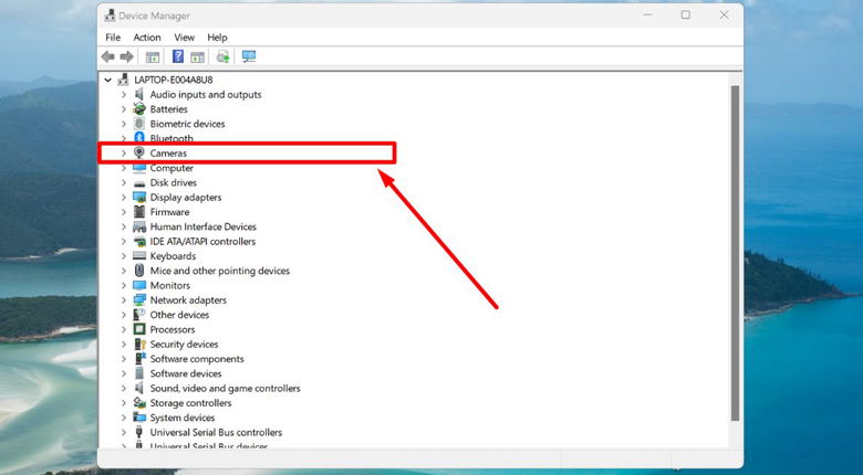 Nhấn đúp vào Cameras