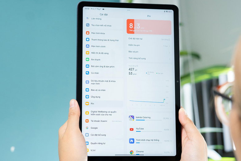 Redmi Pad Pro có viên pin lớn 10.000 mAh