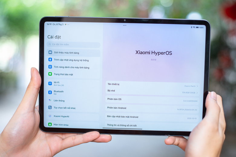 Xiaomi Pad 8 chạy Android 16 kết hợp HyperOS 3