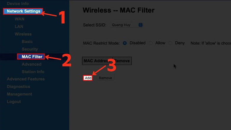 Dán địa chỉ MAC của thiết bị mà bạn muốn chặn