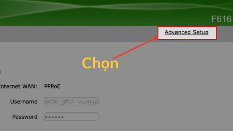 Chọn Advanced Setup