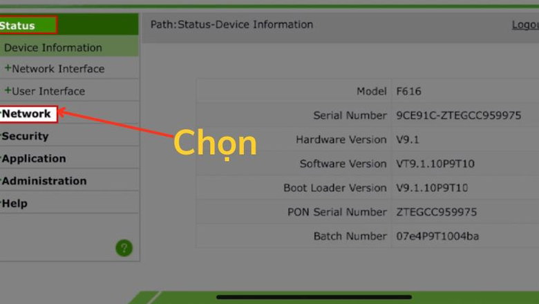 Chọn Network